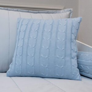 Almofada em Tricot Trança Azul Salina World