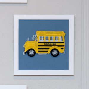 Quadro Bordado Ônibus Escolar World