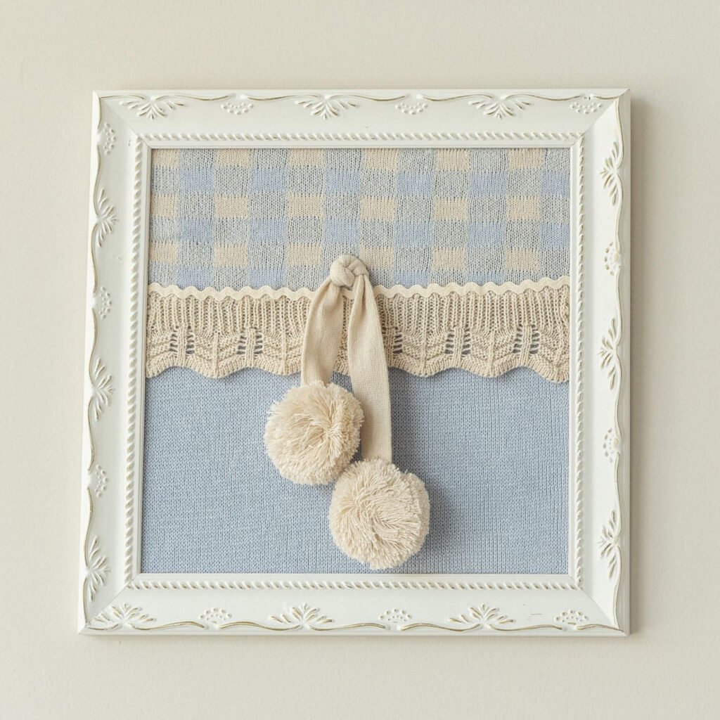 Quadro Pingente de Pompons em Tricot Bento