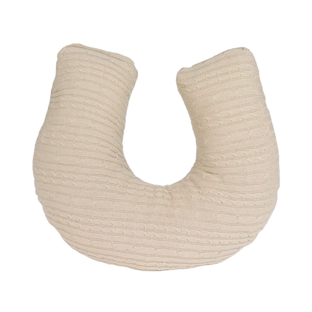 Almofada Amamentação em Tricot Trança Geada