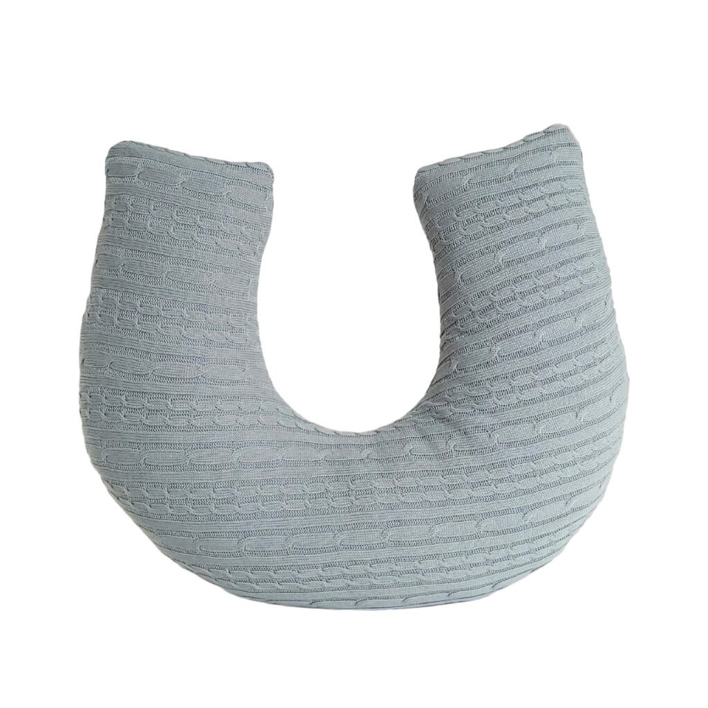 Almofada Amamentação em Tricot Trança Verde Maré