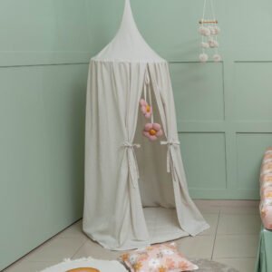 Cabana de Teto em Linho com Pingente de Flor