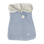 Porta Bebê em Tricot Trança Azul Salina