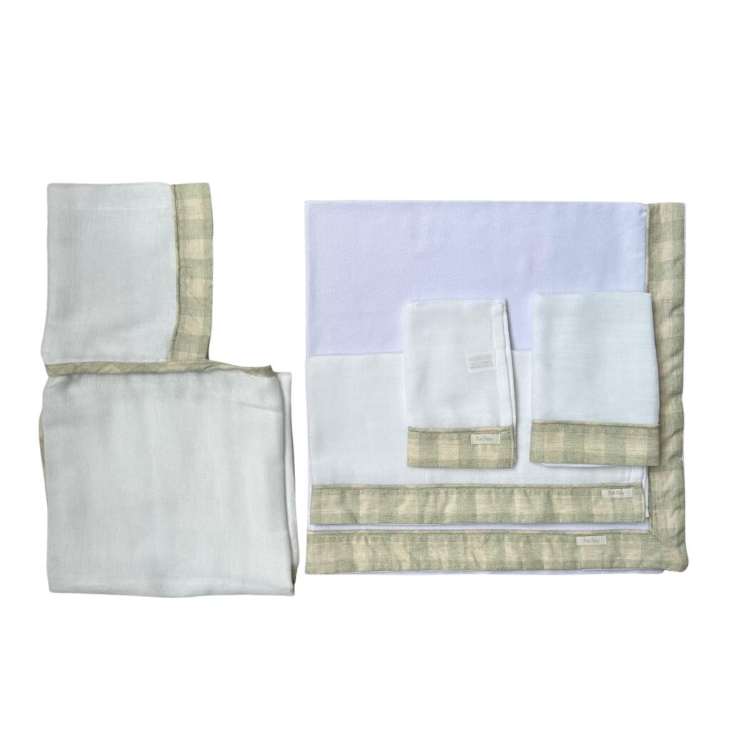 kit fralda de pano barrado verde