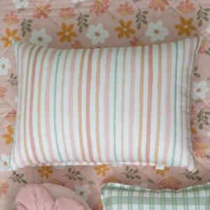 Encosto em Algodão Estampado Listras Matelassado