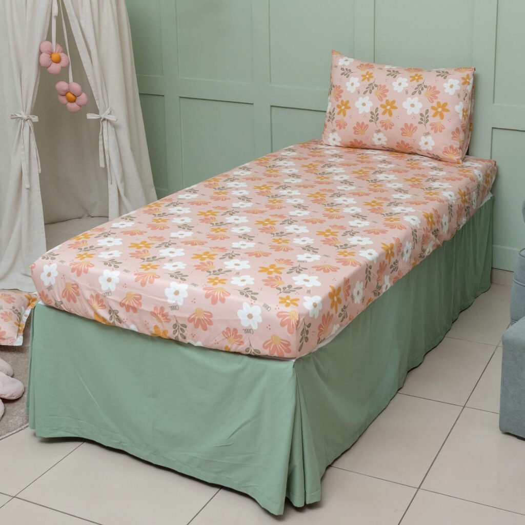 Jogo de Lençol Solteiro em Algodão Estampado Floral