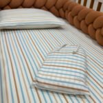 Kit de Lençol de Berço em Malha Estampada Listras