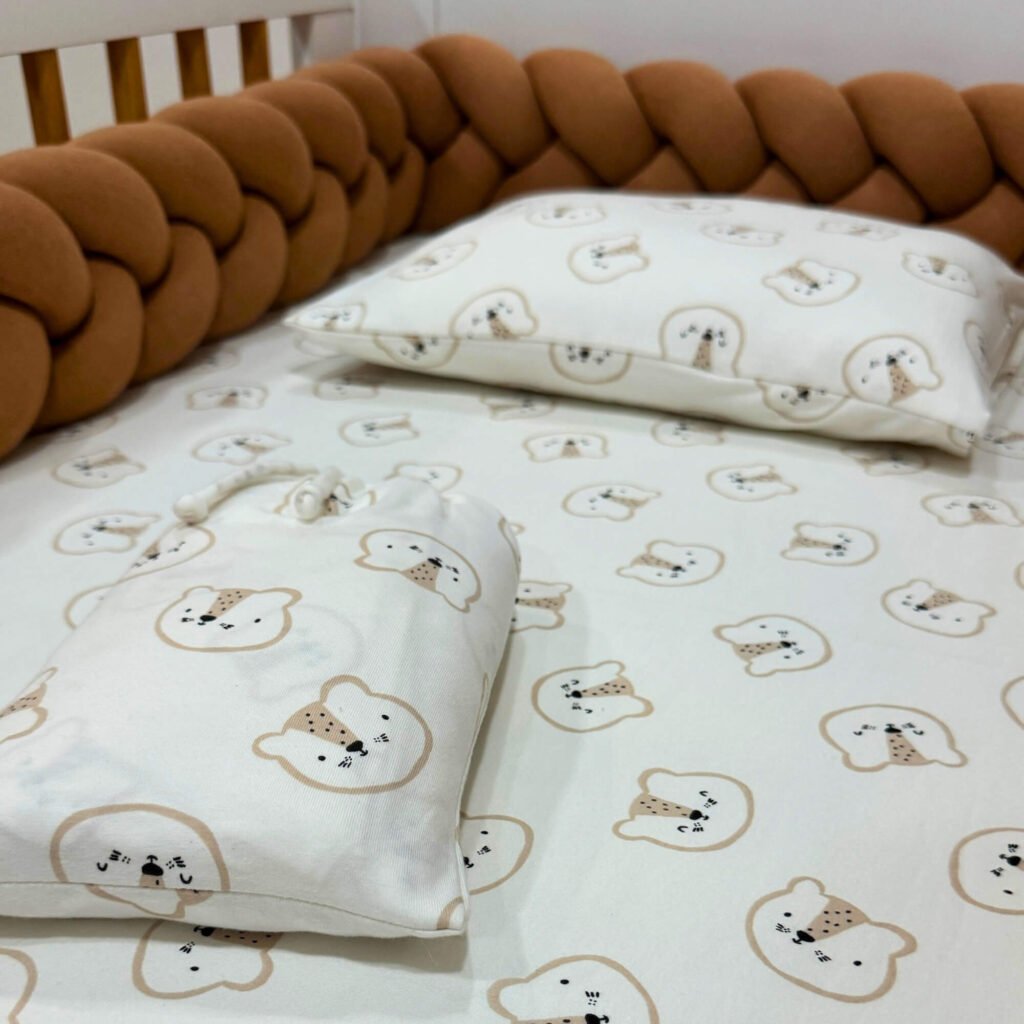 Kit de Lençol de Berço em Malha Estampada Tigrinho