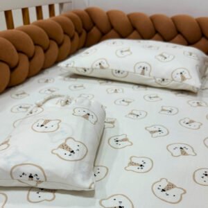 Kit de Lençol de Berço em Malha Estampada Tigrinho