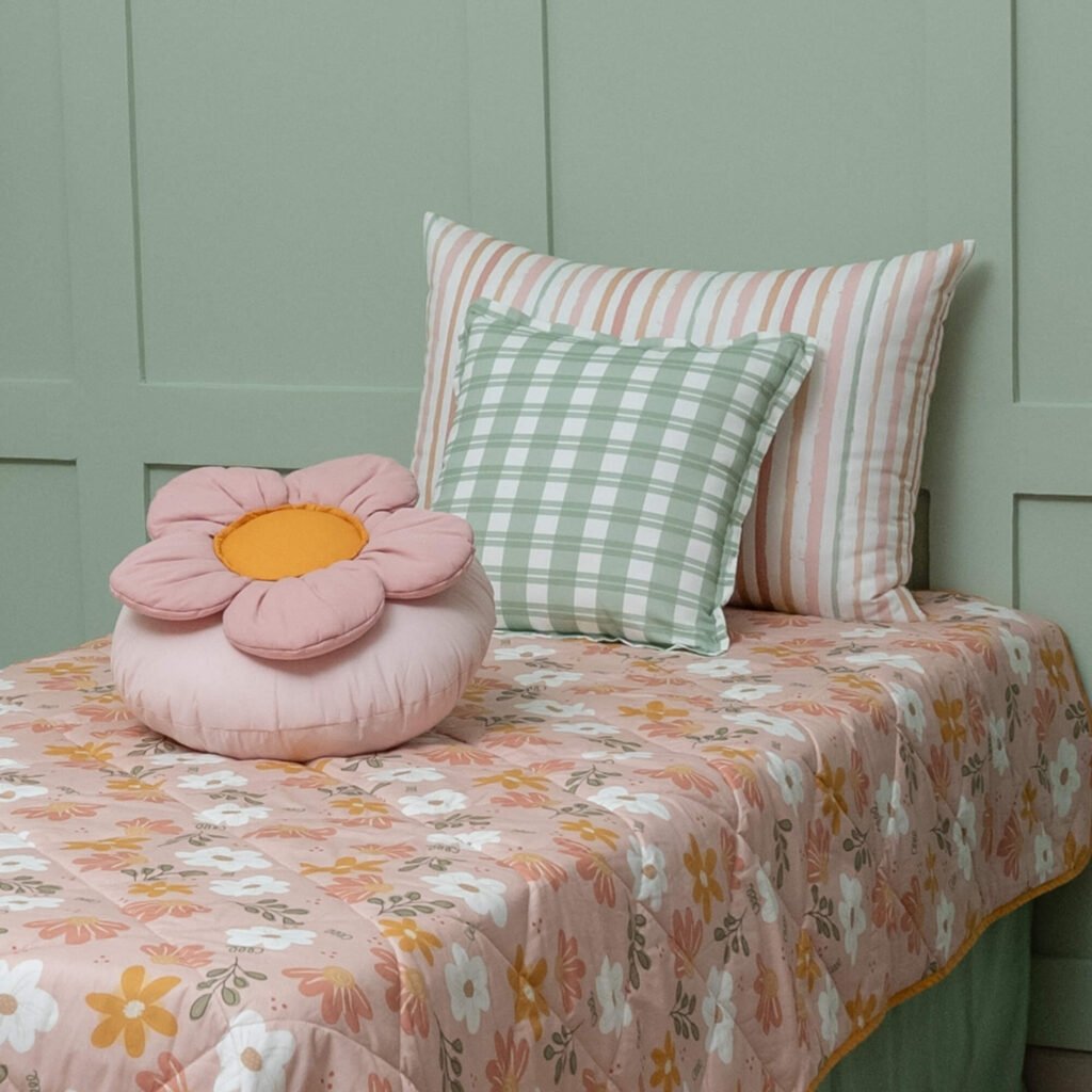 Kit Base Floral Para Cama de Solteiro