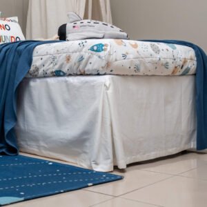 Saia Para Cama Box em Sarja Cru