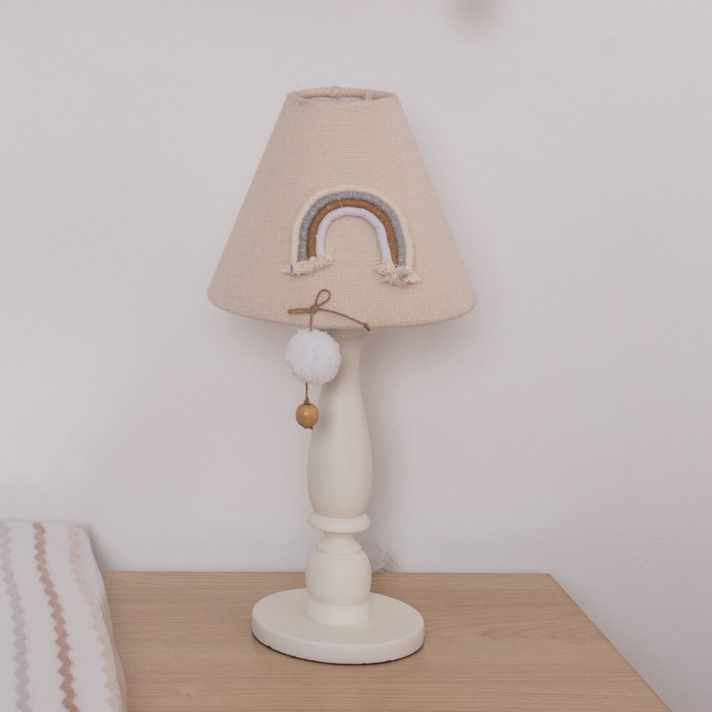 Abajur com Cúpula em Linhão e Detalhes Arco Íris Flick