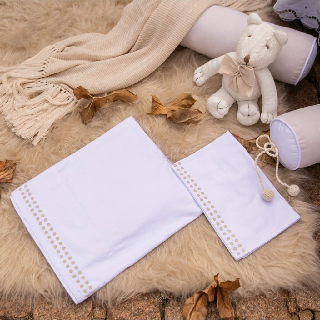 Jogo de Lençol Bordado Poá Noah