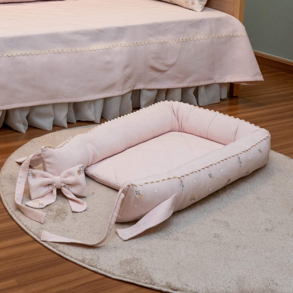 Ninho Redutor Bordado em Jacquard Rosa Mel