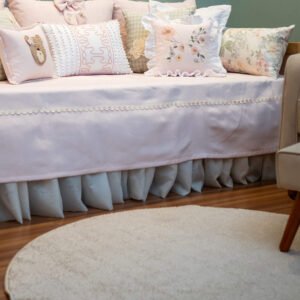 Saia de Cama Franzida em Voil Mel