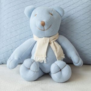 Urso de Cama em Tricot Azul Salina Bento