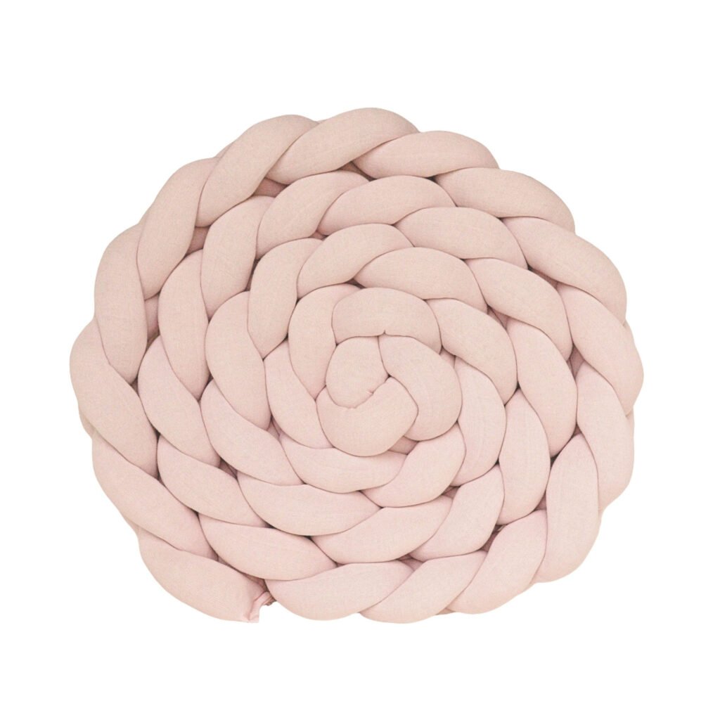 Protetor Trança em Tricot Rosa Pérola