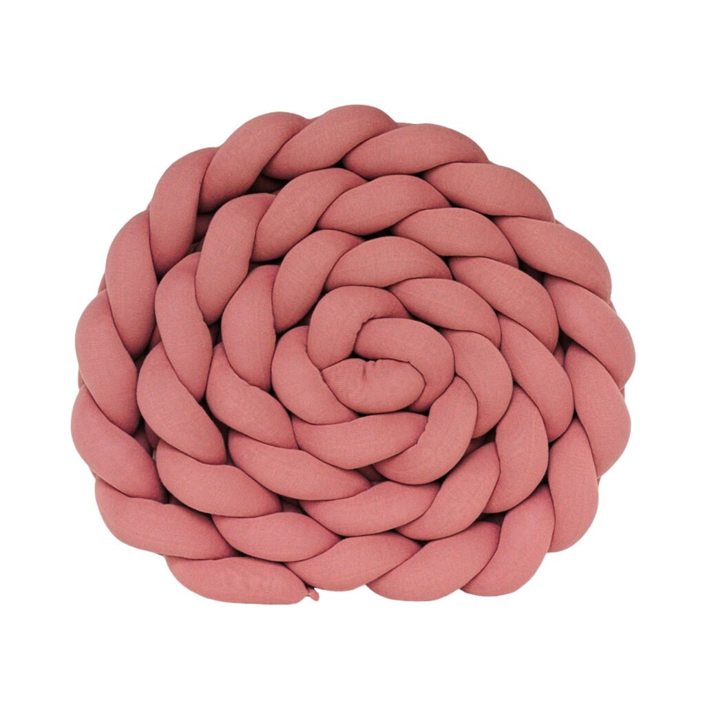 Protetor Trança em Tricot Rosa Prata