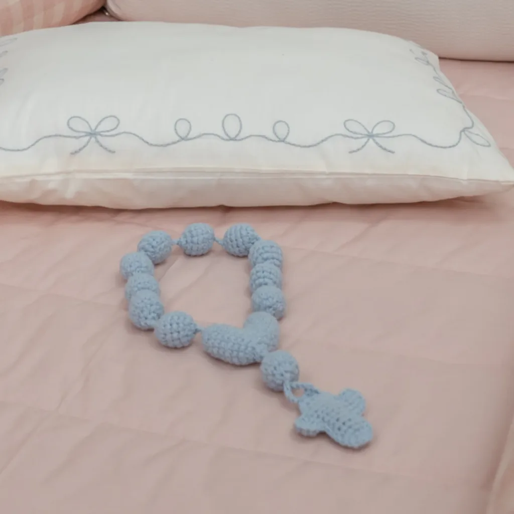 Tercinho Decorativo em Amigurumi Azul Jardim de Íris